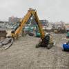 Excavator Cat 340 UHD Demolishes 8 Story? Buildings