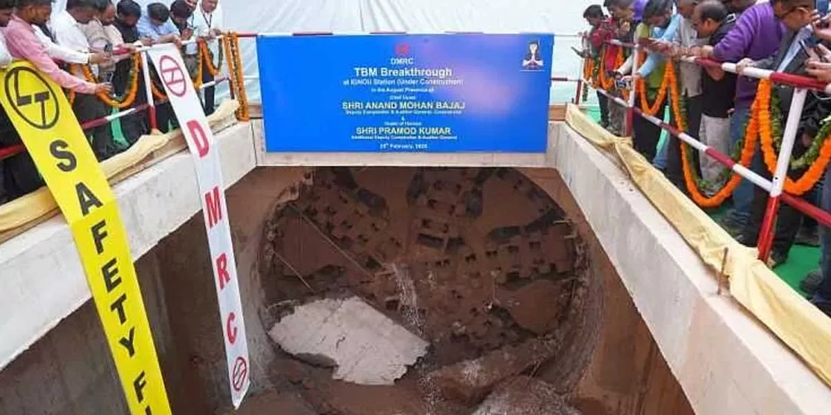 TBM-3 Breaks Through at IGNOU Station on Golden Line