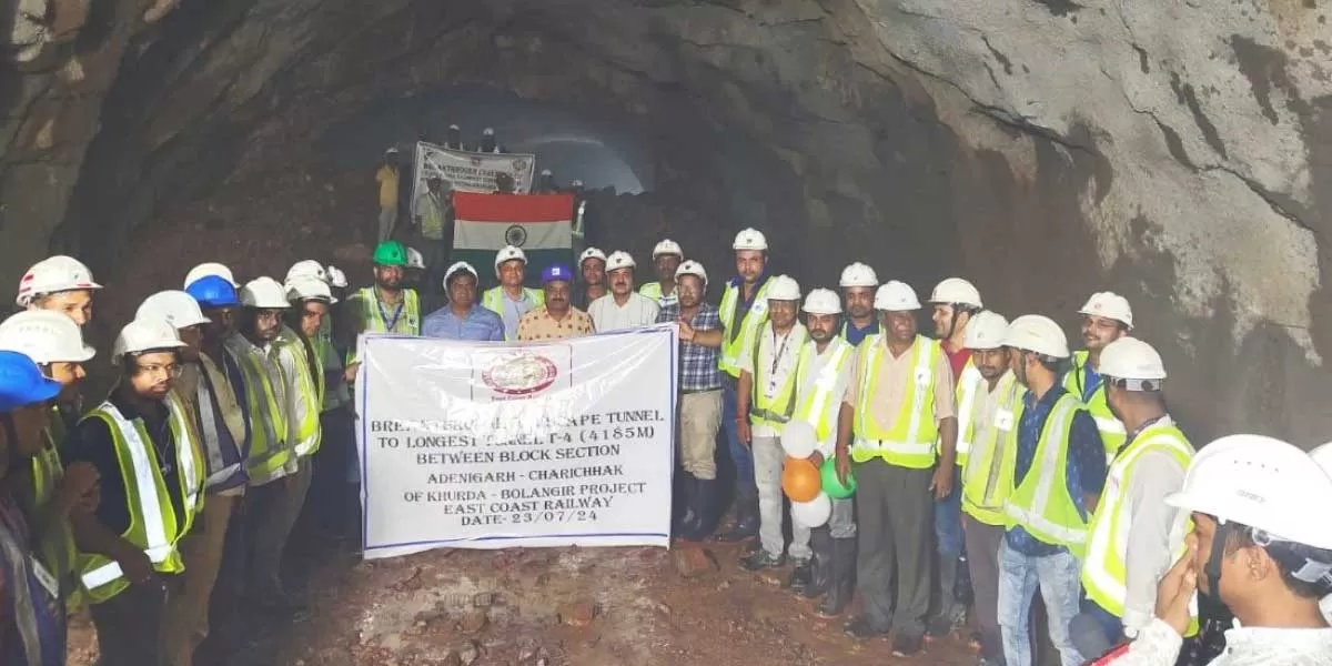 ECoR completes 700 m escape tunnel for railway project in Boudh, Odisha